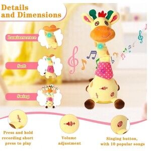 Musical Giraffe Toy – Sings Dances & Repeats What You Say Dancing Giraffe Toy